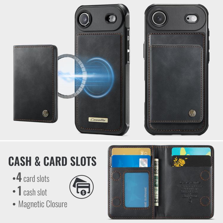 For iPhone Air CaseMe Me80 Series Detachable Wallet Magnetic RFID Vegan Leather Phone Case