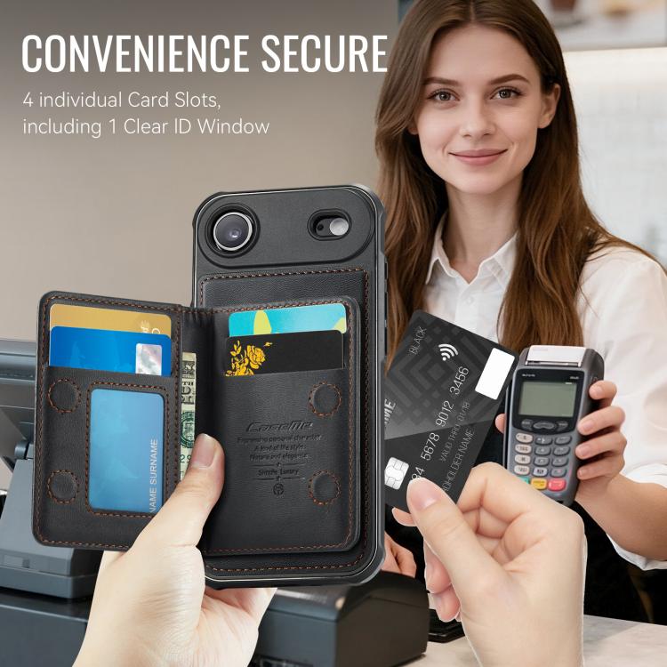 For iPhone Air CaseMe Me80 Series Detachable Wallet Magnetic RFID Vegan Leather Phone Case