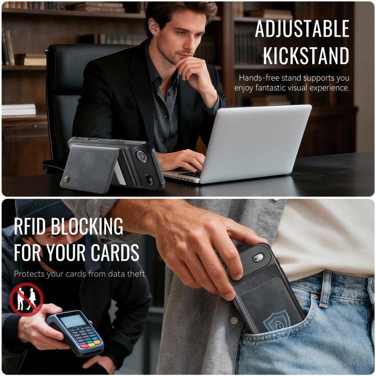 For iPhone Air CaseMe Me80 Series Detachable Wallet Magnetic RFID Vegan Leather Phone Case