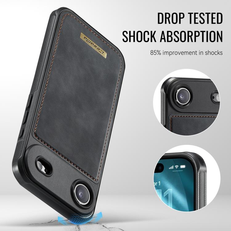 For iPhone Air CaseMe Me80 Series Detachable Wallet Magnetic RFID Vegan Leather Phone Case
