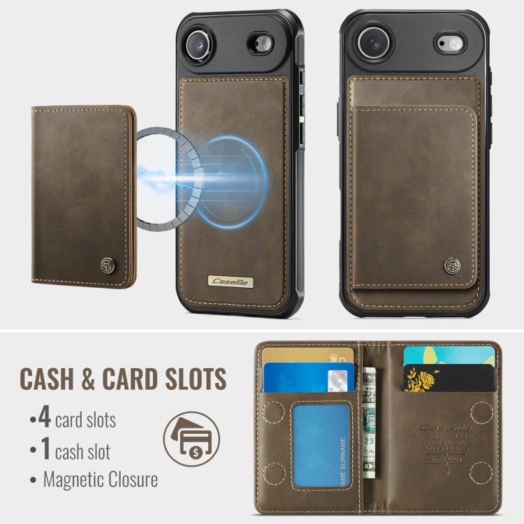 For iPhone Air CaseMe Me80 Series Detachable Wallet Magnetic RFID Vegan Leather Phone Case