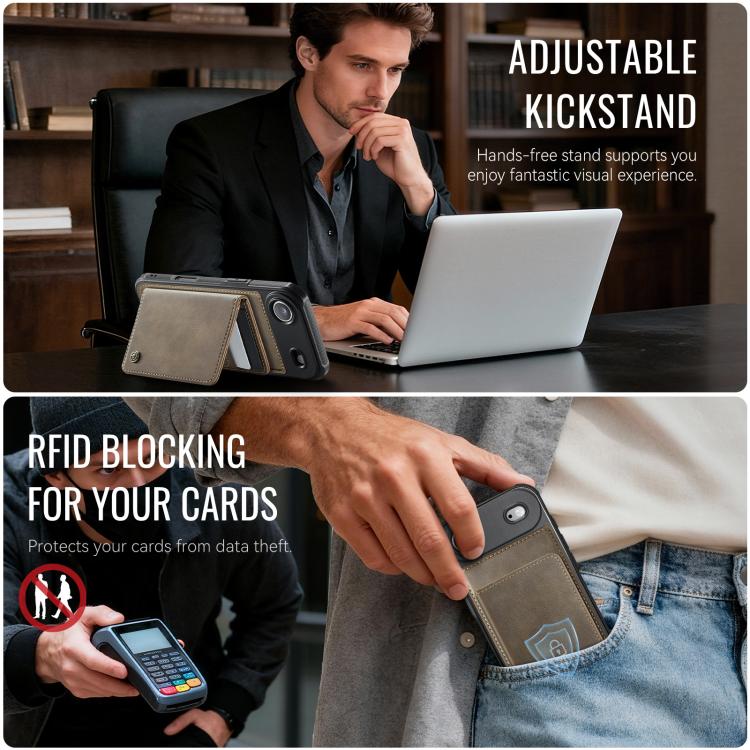 For iPhone Air CaseMe Me80 Series Detachable Wallet Magnetic RFID Vegan Leather Phone Case
