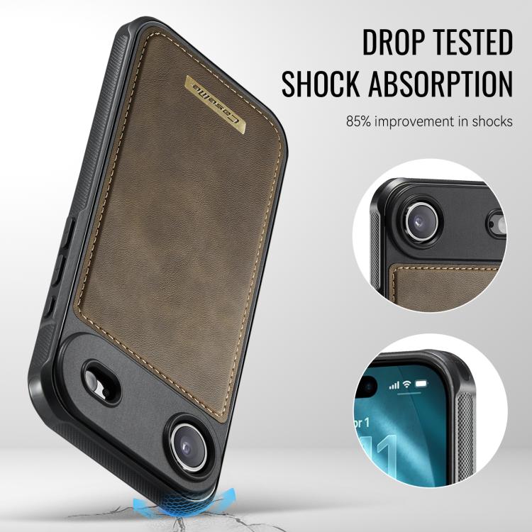 For iPhone Air CaseMe Me80 Series Detachable Wallet Magnetic RFID Vegan Leather Phone Case