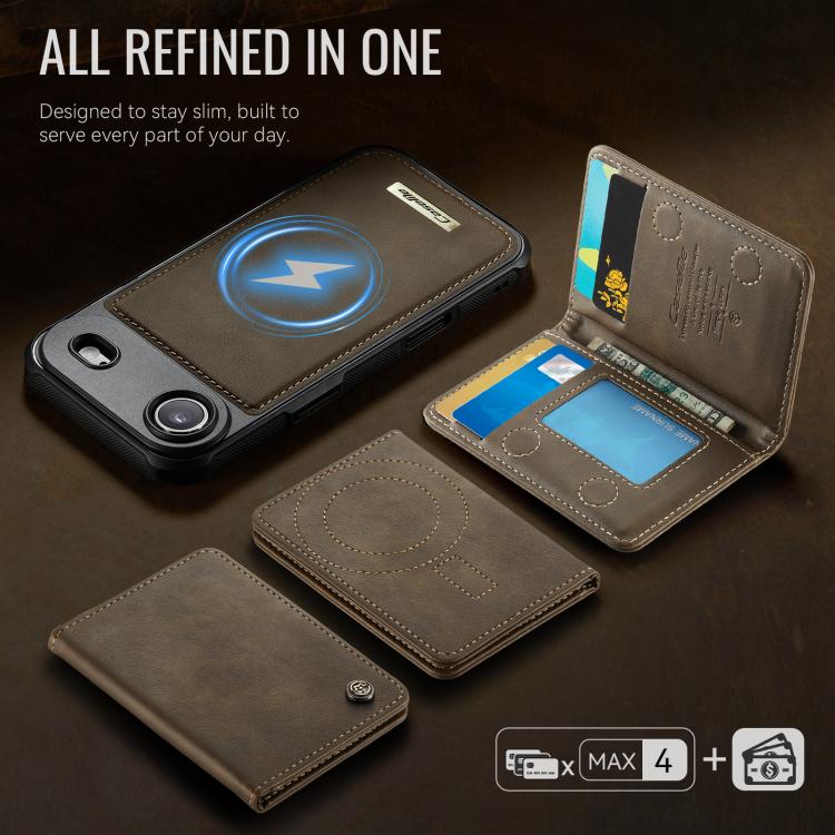 For iPhone Air CaseMe Me80 Series Detachable Wallet Magnetic RFID Vegan Leather Phone Case