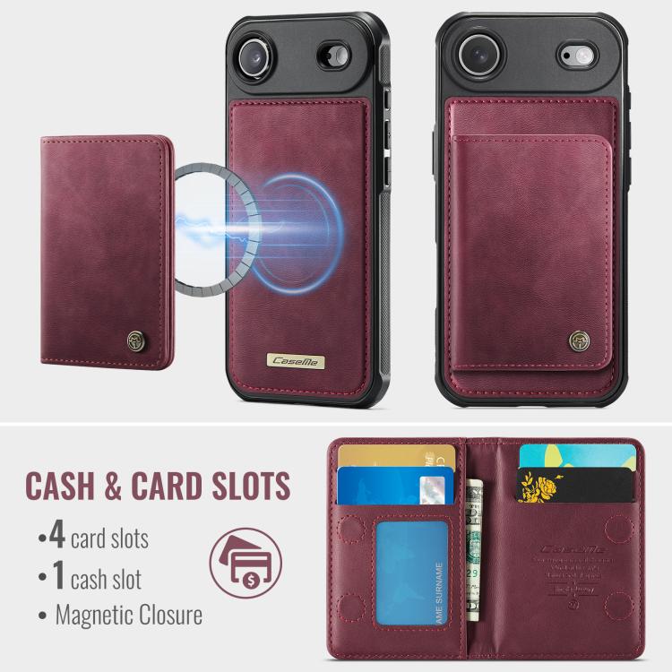 For iPhone Air CaseMe Me80 Series Detachable Wallet Magnetic RFID Vegan Leather Phone Case