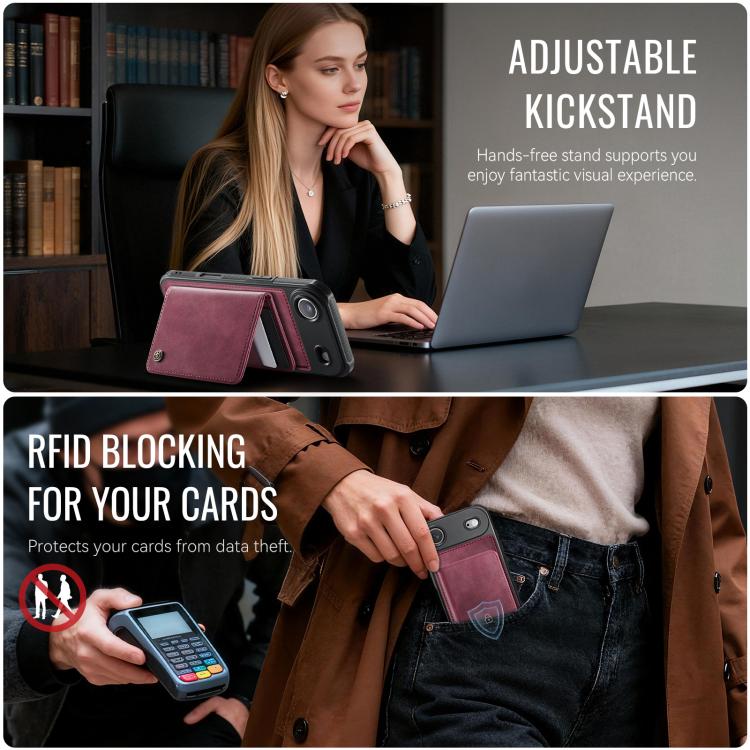 For iPhone Air CaseMe Me80 Series Detachable Wallet Magnetic RFID Vegan Leather Phone Case