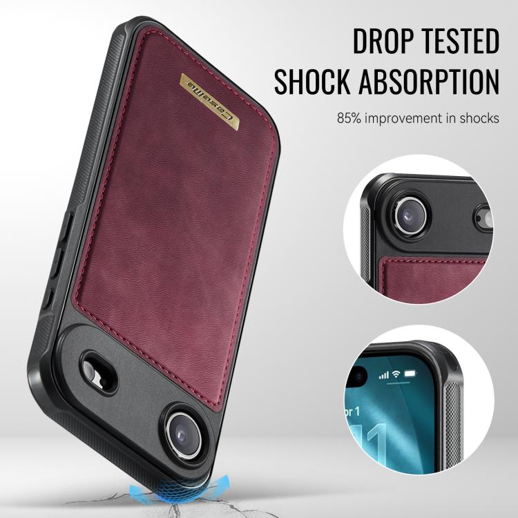For iPhone Air CaseMe Me80 Series Detachable Wallet Magnetic RFID Vegan Leather Phone Case