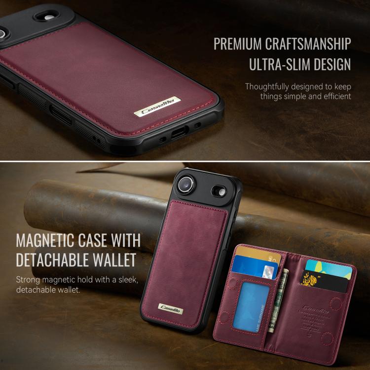 For iPhone Air CaseMe Me80 Series Detachable Wallet Magnetic RFID Vegan Leather Phone Case