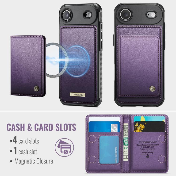 For iPhone Air CaseMe Me80 Series Detachable Wallet Magnetic RFID Vegan Leather Phone Case