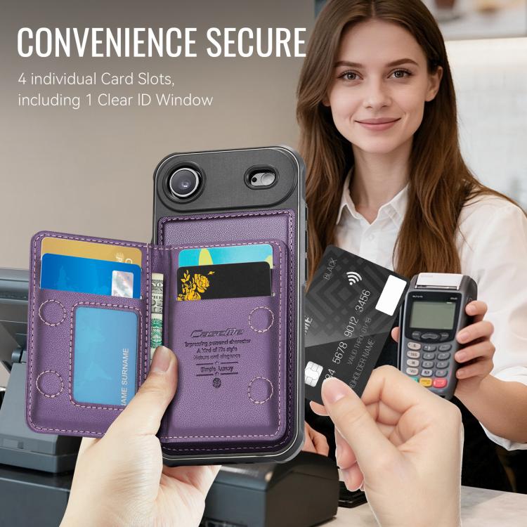 For iPhone Air CaseMe Me80 Series Detachable Wallet Magnetic RFID Vegan Leather Phone Case