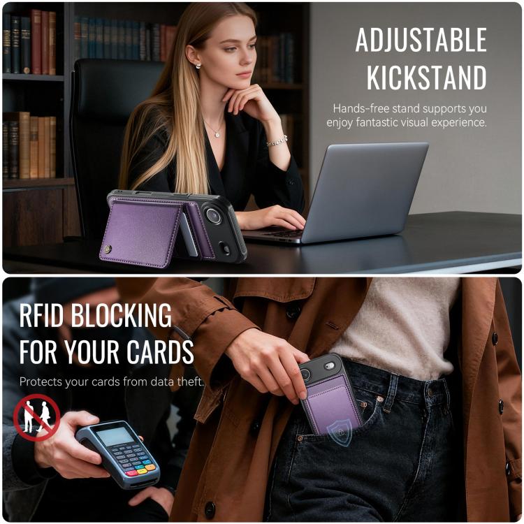For iPhone Air CaseMe Me80 Series Detachable Wallet Magnetic RFID Vegan Leather Phone Case