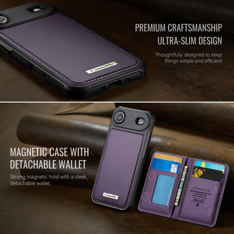 For iPhone Air CaseMe Me80 Series Detachable Wallet Magnetic RFID Vegan Leather Phone Case