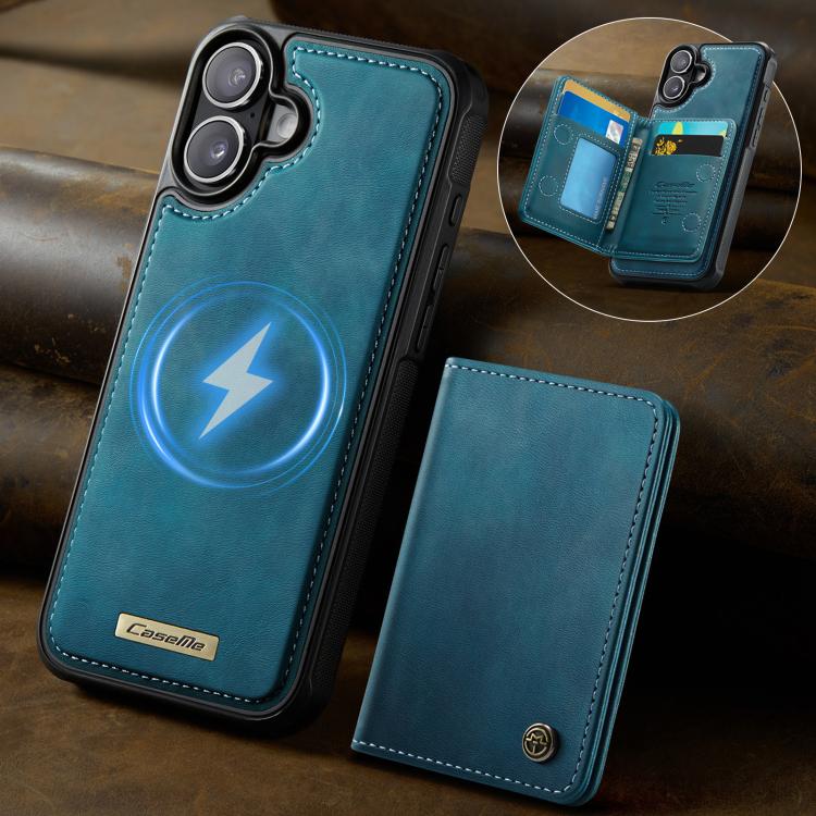 For iPhone 16 CaseMe Me80 Series Detachable Wallet Magnetic RFID Vegan Leather Phone Case