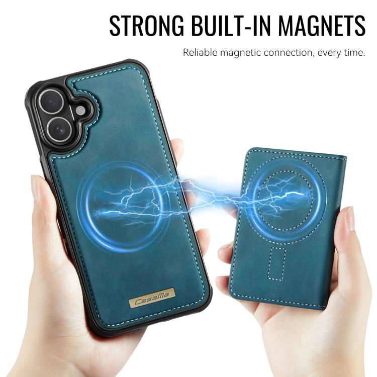 For iPhone 16 Plus CaseMe Me80 Series Detachable Wallet Magnetic RFID Vegan Leather Phone Case