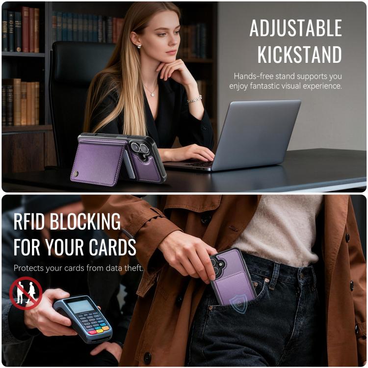 For iPhone 16 Plus CaseMe Me80 Series Detachable Wallet Magnetic RFID Vegan Leather Phone Case