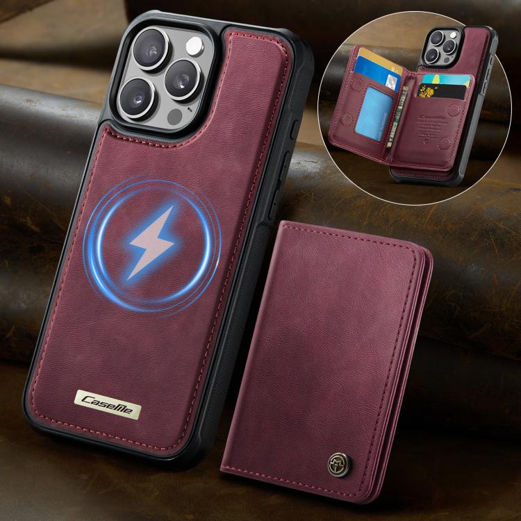 For iPhone 16 Pro CaseMe Me80 Series Detachable Wallet Magnetic RFID Vegan Leather Phone Case