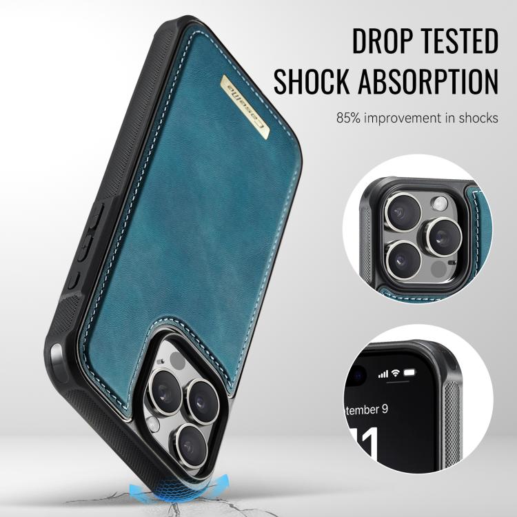 For iPhone 16 Pro CaseMe Me80 Series Detachable Wallet Magnetic RFID Vegan Leather Phone Case