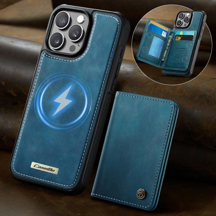 For iPhone 16 Pro Max CaseMe Me80 Series Detachable Wallet Magnetic RFID Vegan Leather Phone Case