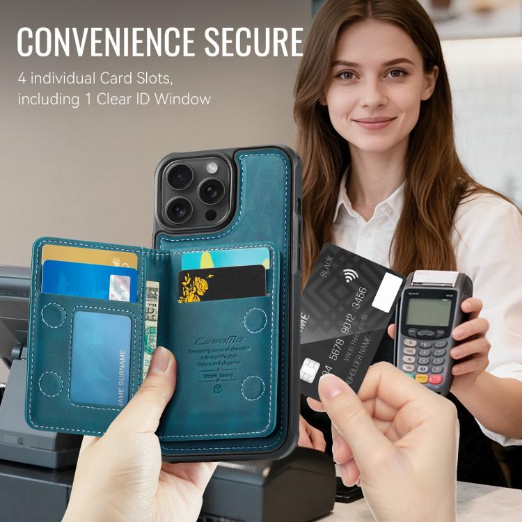 For iPhone 16 Pro Max CaseMe Me80 Series Detachable Wallet Magnetic RFID Vegan Leather Phone Case