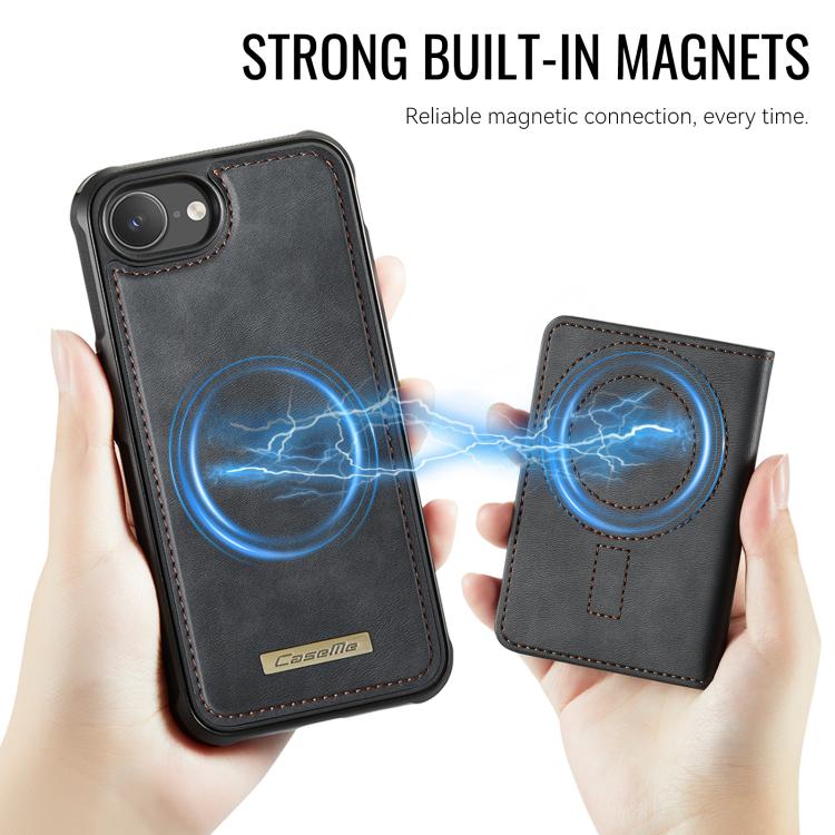 For iPhone 17e / 16e CaseMe Me80 Series Detachable Wallet Magnetic RFID Vegan Leather Phone Case