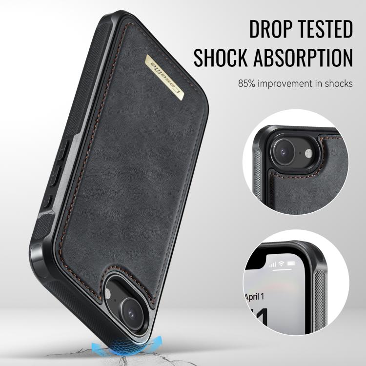 For iPhone 17e / 16e CaseMe Me80 Series Detachable Wallet Magnetic RFID Vegan Leather Phone Case
