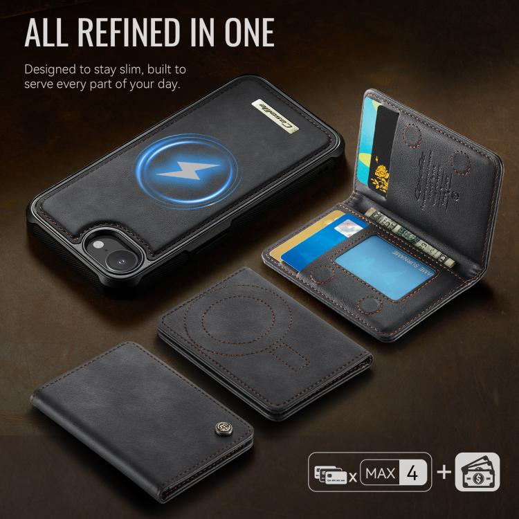 For iPhone 17e / 16e CaseMe Me80 Series Detachable Wallet Magnetic RFID Vegan Leather Phone Case