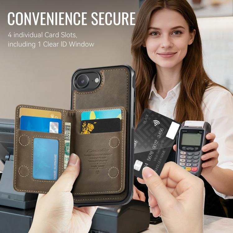 For iPhone 17e / 16e CaseMe Me80 Series Detachable Wallet Magnetic RFID Vegan Leather Phone Case