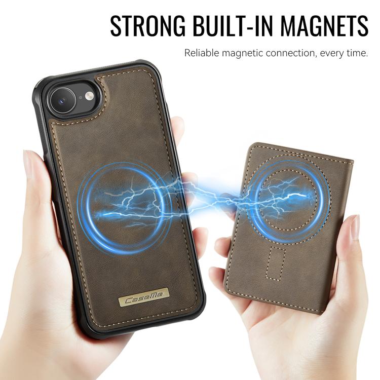 For iPhone 17e / 16e CaseMe Me80 Series Detachable Wallet Magnetic RFID Vegan Leather Phone Case