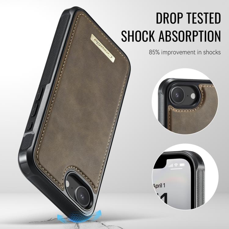 For iPhone 17e / 16e CaseMe Me80 Series Detachable Wallet Magnetic RFID Vegan Leather Phone Case