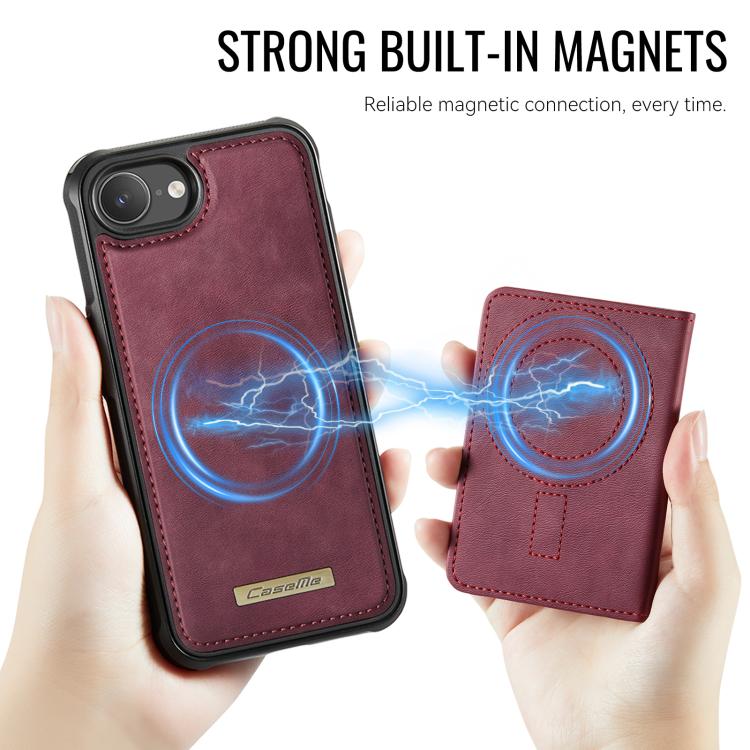 For iPhone 17e / 16e CaseMe Me80 Series Detachable Wallet Magnetic RFID Vegan Leather Phone Case