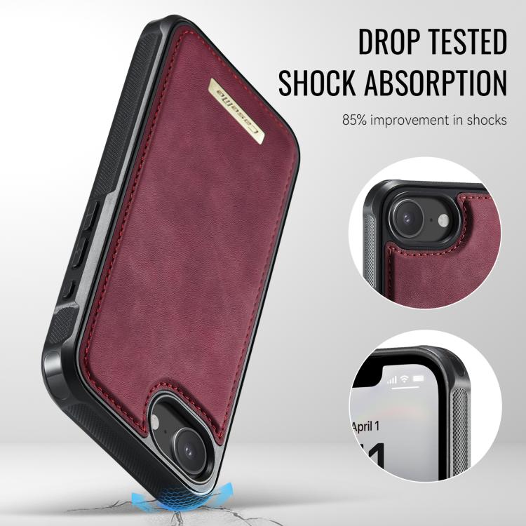 For iPhone 17e / 16e CaseMe Me80 Series Detachable Wallet Magnetic RFID Vegan Leather Phone Case