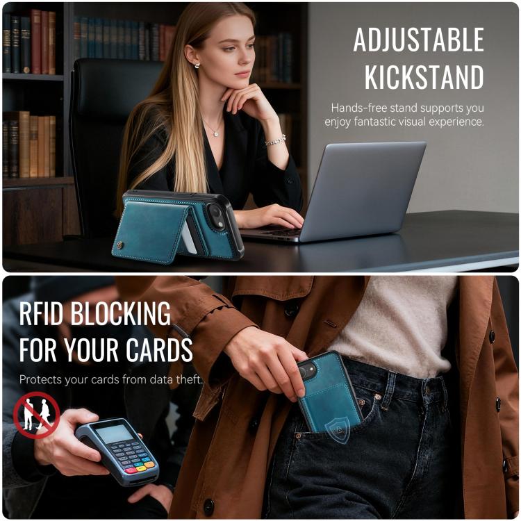 For iPhone 17e / 16e CaseMe Me80 Series Detachable Wallet Magnetic RFID Vegan Leather Phone Case