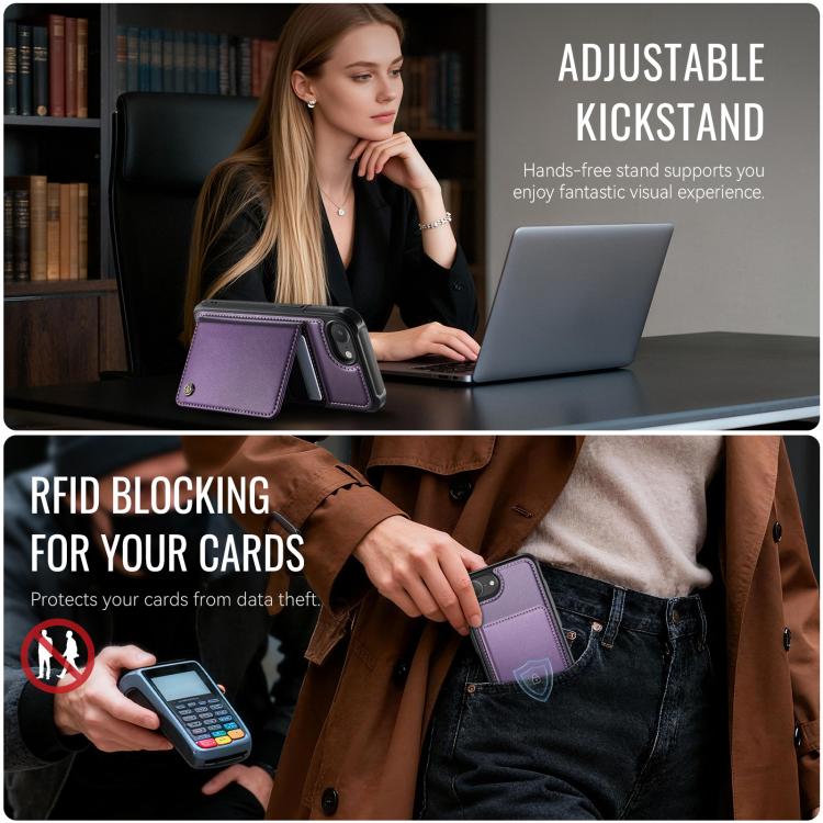 For iPhone 17e / 16e CaseMe Me80 Series Detachable Wallet Magnetic RFID Vegan Leather Phone Case