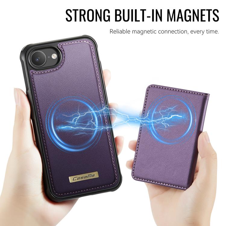 For iPhone 17e / 16e CaseMe Me80 Series Detachable Wallet Magnetic RFID Vegan Leather Phone Case