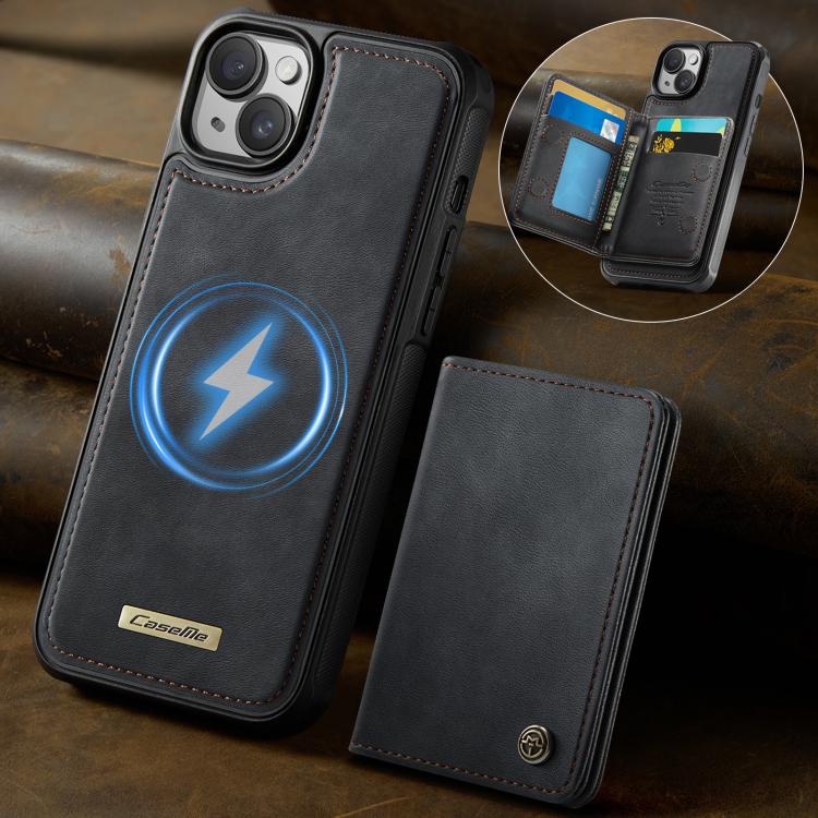 For iPhone 15 Plus / 14 Plus CaseMe Me80 Series Detachable Wallet Magnetic RFID Vegan Leather Phone Case