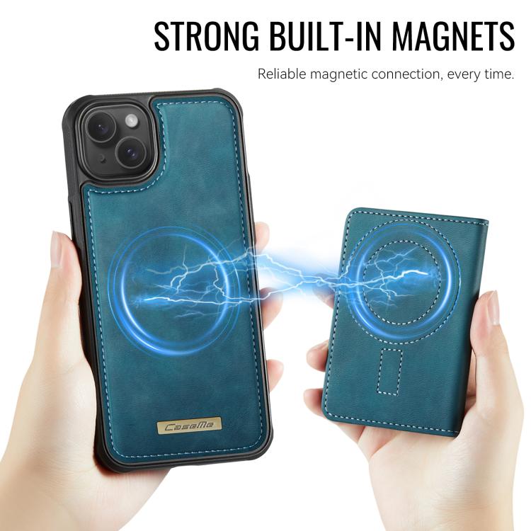 For iPhone 15 Plus / 14 Plus CaseMe Me80 Series Detachable Wallet Magnetic RFID Vegan Leather Phone Case