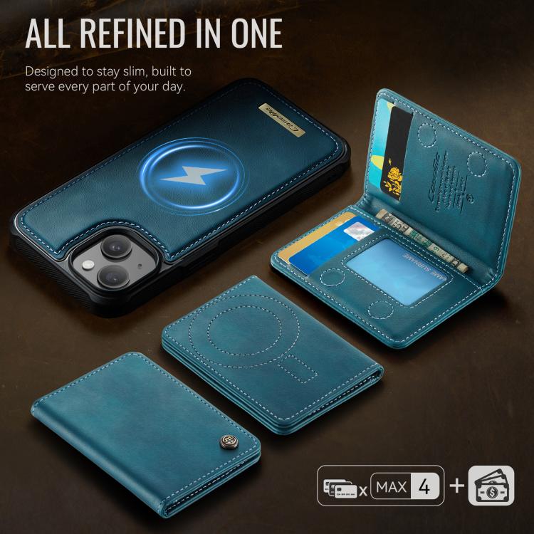 For iPhone 14 CaseMe Me80 Series Detachable Wallet Magnetic RFID Vegan Leather Phone Case