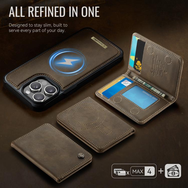 For iPhone 14 Pro CaseMe Me80 Series Detachable Wallet Magnetic RFID Vegan Leather Phone Case