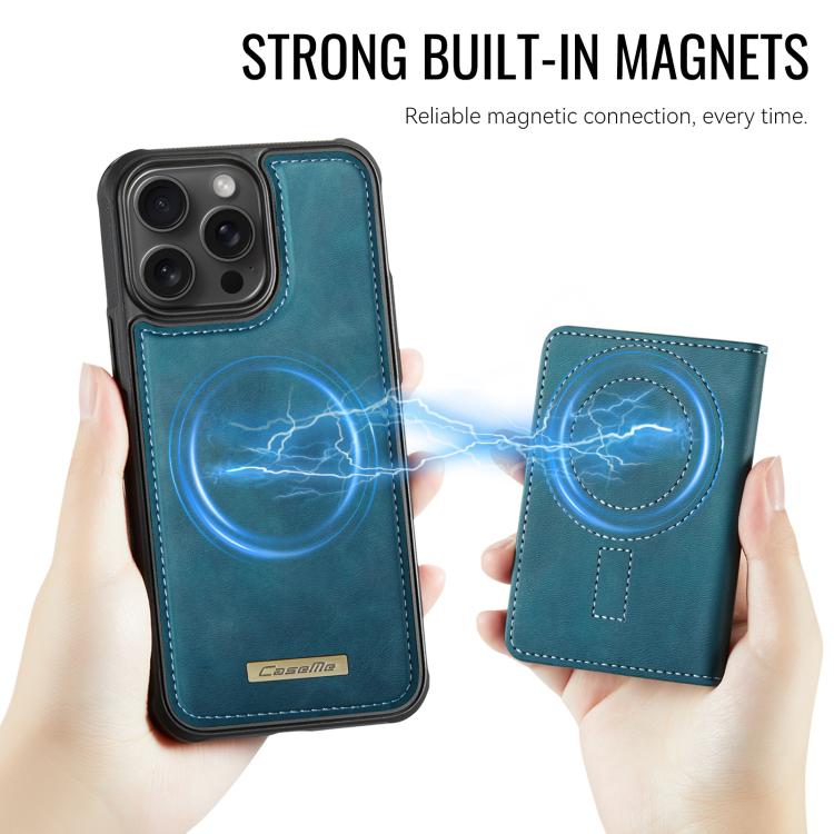 For iPhone 14 Pro Max CaseMe Me80 Series Detachable Wallet Magnetic RFID Vegan Leather Phone Case