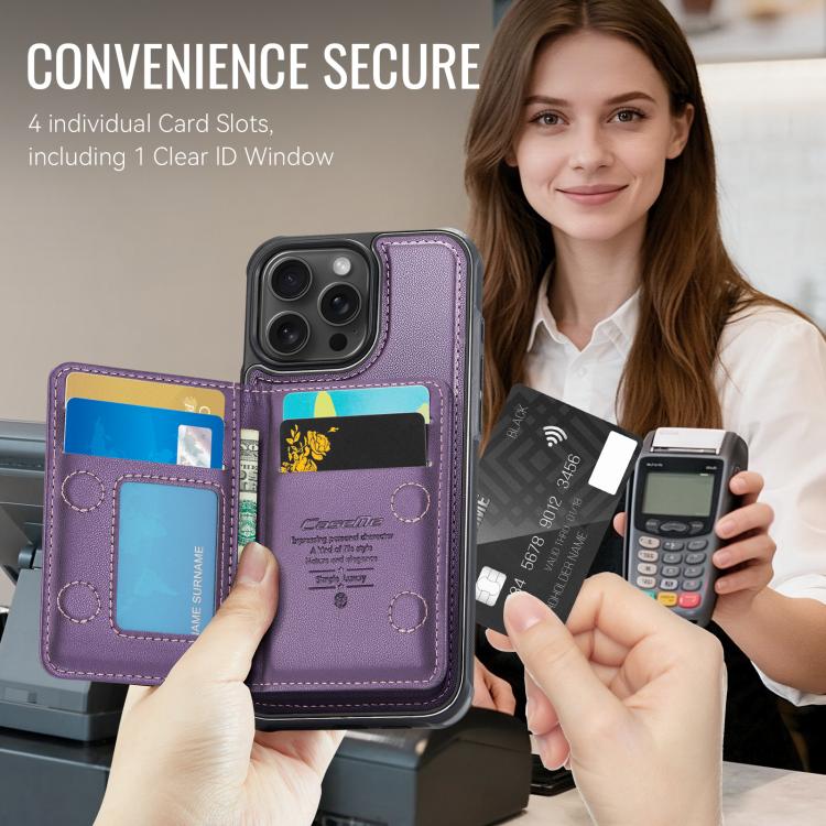 For iPhone 14 Pro Max CaseMe Me80 Series Detachable Wallet Magnetic RFID Vegan Leather Phone Case