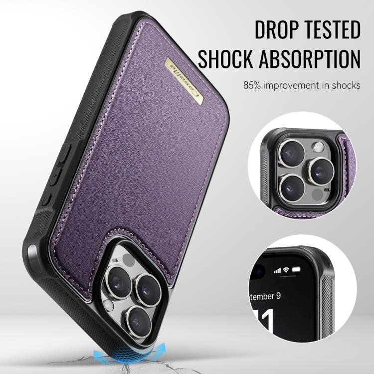For iPhone 14 Pro Max CaseMe Me80 Series Detachable Wallet Magnetic RFID Vegan Leather Phone Case