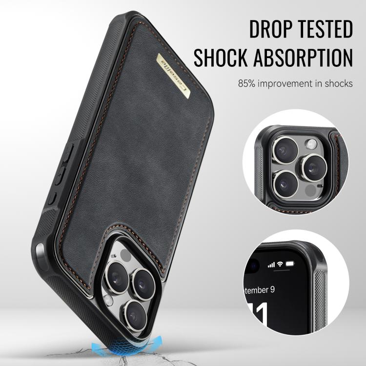 For iPhone 13 Pro CaseMe Me80 Series Detachable Wallet Magnetic RFID Vegan Leather Phone Case