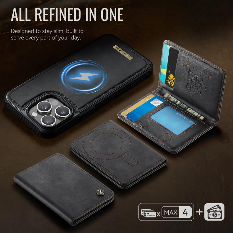 For iPhone 13 Pro Max CaseMe Me80 Series Detachable Wallet Magnetic RFID Vegan Leather Phone Case