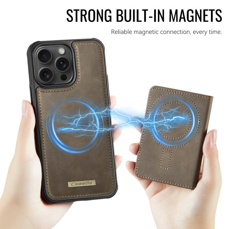 For iPhone 13 Pro Max CaseMe Me80 Series Detachable Wallet Magnetic RFID Vegan Leather Phone Case