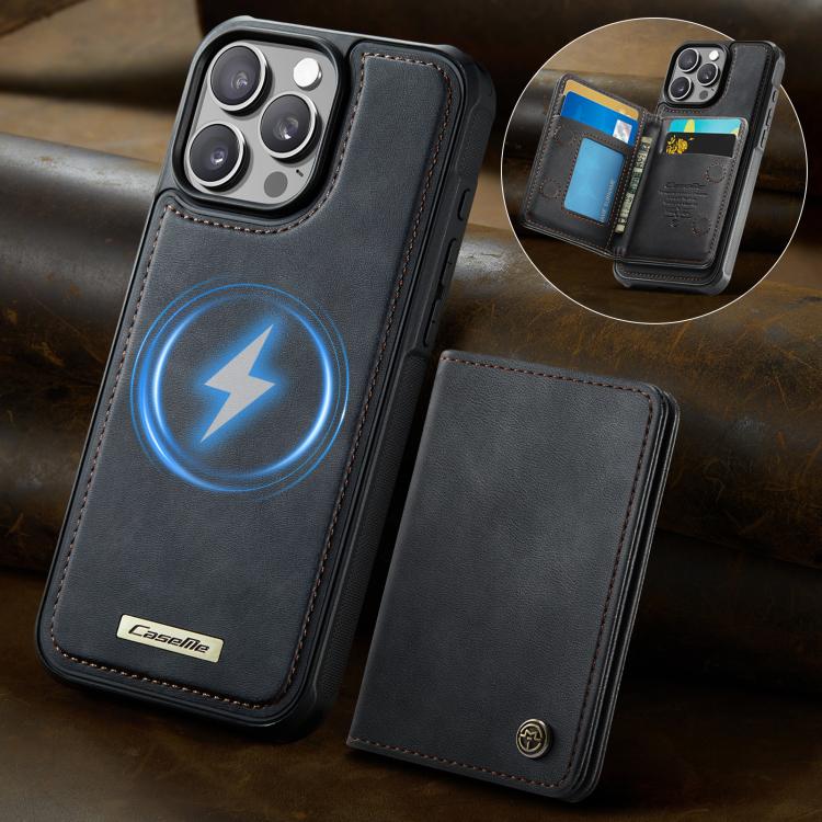 For iPhone 12 Pro Max CaseMe Me80 Series Detachable Wallet Magnetic RFID Vegan Leather Phone Case