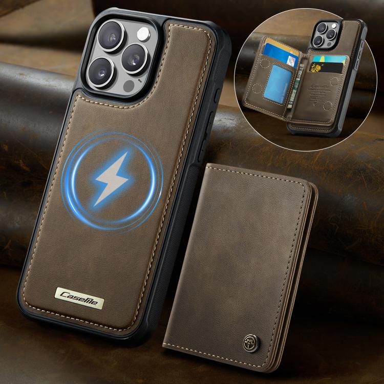 For iPhone 12 Pro Max CaseMe Me80 Series Detachable Wallet Magnetic RFID Vegan Leather Phone Case