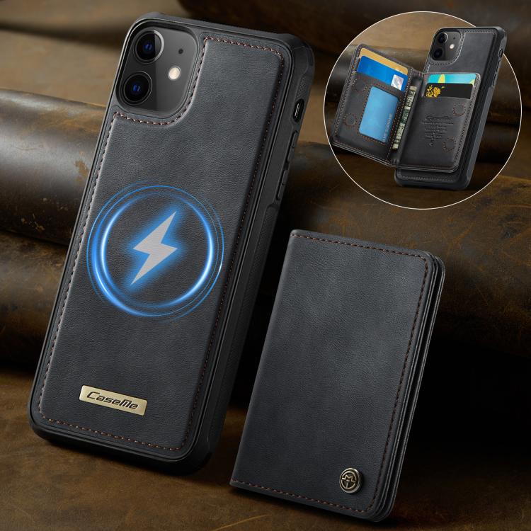 For iPhone 11 CaseMe Me80 Series Detachable Wallet Magnetic RFID Vegan Leather Phone Case