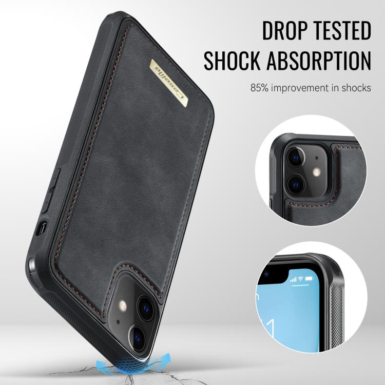 For iPhone 11 CaseMe Me80 Series Detachable Wallet Magnetic RFID Vegan Leather Phone Case