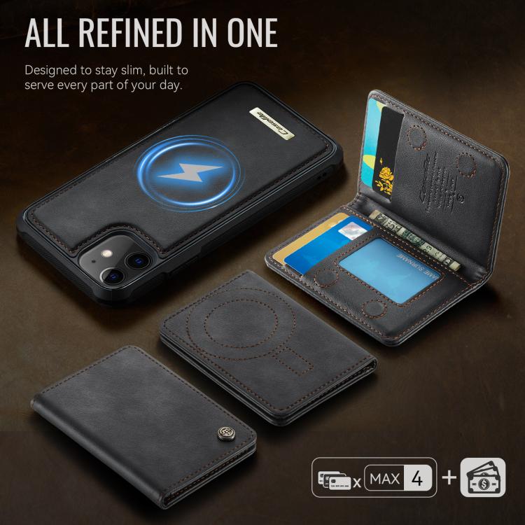 For iPhone 11 CaseMe Me80 Series Detachable Wallet Magnetic RFID Vegan Leather Phone Case