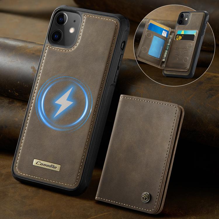 For iPhone 11 CaseMe Me80 Series Detachable Wallet Magnetic RFID Vegan Leather Phone Case
